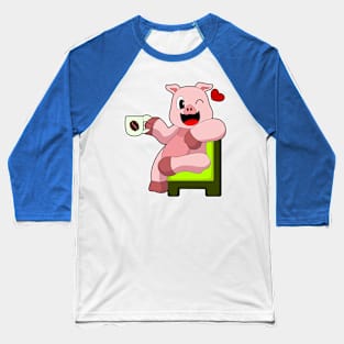 Pig Coffee Baseball T-Shirt